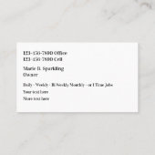 Schoonmaken van dubbelzijdige Visitekaartjes in kl (Achterkant)