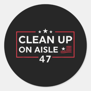 Schoonmaken van gangpad 47 impeach 47 anti Trump 8 Ronde Sticker