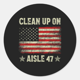 Schoonmaken van gangpad 47 impeach 47 anti Trump 8 Ronde Sticker