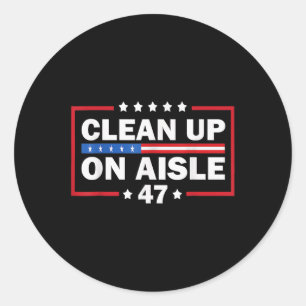Schoonmaken van gangpad 47 impeach 47 anti Trump p Ronde Sticker