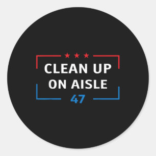Schoonmaken van gangpad 47 impeach 47 anti Trump p Ronde Sticker