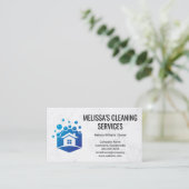 schoonmaken van het huis | Home Bubbels Pictogram Visitekaartje (Staand voorkant)