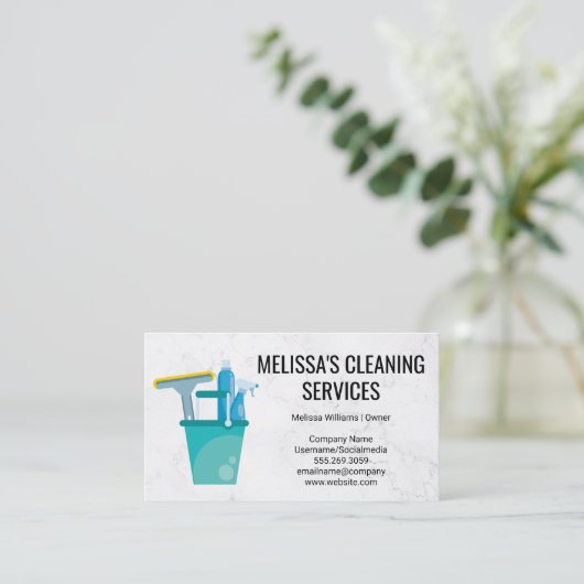 schoonmaken van het huis | Reinigingsproducten emm Visitekaartje (Staand voorkant)