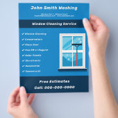 Schoonmaken van ramen flyer (Hand)