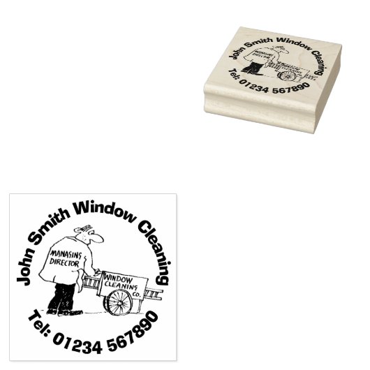 Schoonmaken van ramen rubberstempel (Gestempeld)