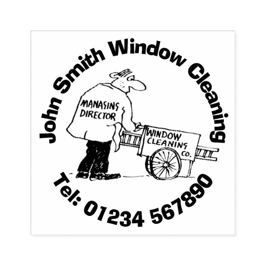 Schoonmaken van ramen rubberstempel (Afrduk)