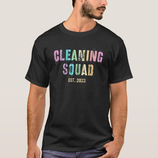 Schoonmaken van SQUAD School Custodian Crew Clean  T-shirt (Voorkant)