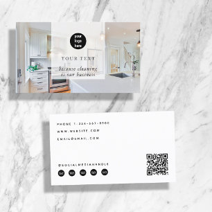 Schoonmaken van zakelijke foto sociale media QR co Visitekaartje