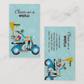 Schoonmaken Visitekaartje scooter Girl Blue (Voorkant / Achterkant)