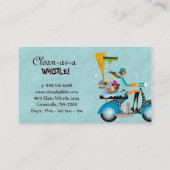 Schoonmaken Visitekaartje scooter Girl Blue (Achterkant)