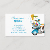 Schoonmaken Visitekaartje Scooter Girl Blue White (Achterkant)