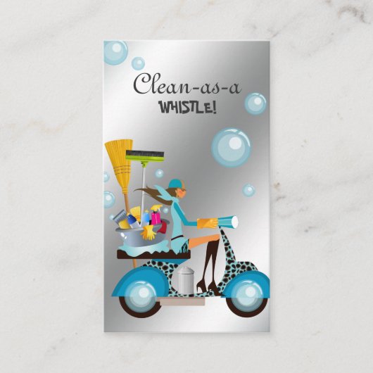 Schoonmaken Visitekaartje scooter Girl Silver (Voorkant)