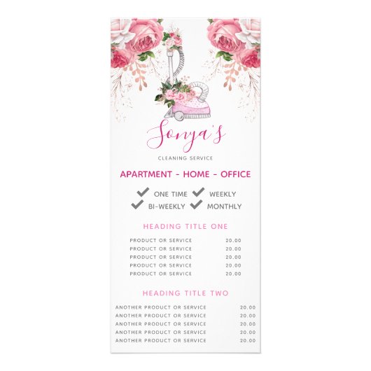 Schoonmaken voor bedrijven Promotionele stofzuiger Reclamekaart (Voorkant)