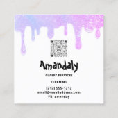 Schoonmakende Kantoor Logo QR-code Roze Vierkante Visitekaartje (Achterkant)