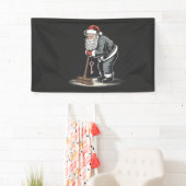 Schoonmaker Claus Kerstmis Huismeester Xmas Spandoek (Insitu)