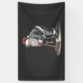 Schoonmaker Claus Kerstmis Huismeester Xmas Spandoek (Verticaal)
