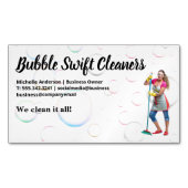 Schoonmaker met Beam Smiling | luchtbellen Magnetisch Visitekaartje (Voorkant)