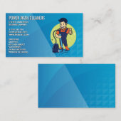 Schoonmaker met stofzuiger | Huishoudelijke dienst Visitekaartje (Voorkant / Achterkant)