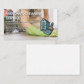 Schoonmaker Schoonmaken Vloer Huis Bezem Logo Visitekaartje (Voorkant / Achterkant)