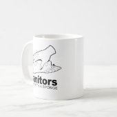 Schoonmakers doen het met een spons koffiemok (Voorkant links)