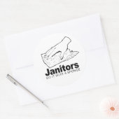 Schoonmakers doen het met een spons ronde sticker (Envelop)