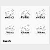 Schoonmakers doen het met een spons ronde sticker (Vel)