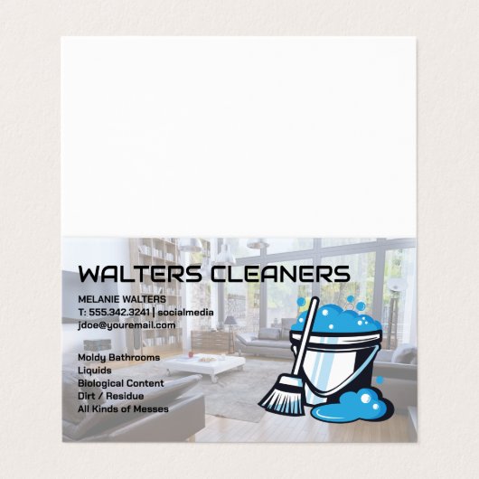 Schoonmakers | Dweil en zeemper Visitekaartje (Buitenkant ongevouwen)