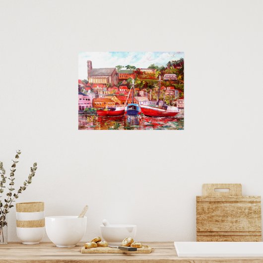 Schoonmakers in het Carenage Poster (Keuken)