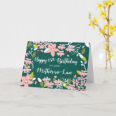schoonmoeder 65th Birthday Green Flowers Kaart (Gele Bloem)