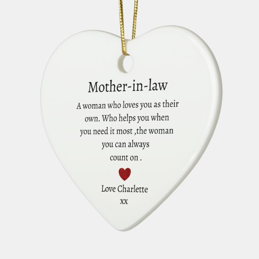 schoonmoeder cadeau | Gepersonaliseerde schoonmoed Keramisch Ornament (Links)