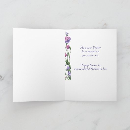 Schoonmoeder Gelukkig Pasen Kleurrijke Tuin Bloeme Feestdagen Kaart (Binnen)