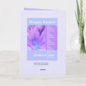 SCHOONMOEDER - Gelukkig Pasen met Lily Feestdagen Kaart (Achterkant)