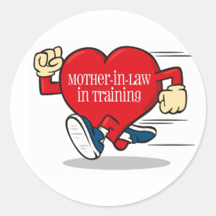 Schoonmoeder in opleidingslabel ronde sticker