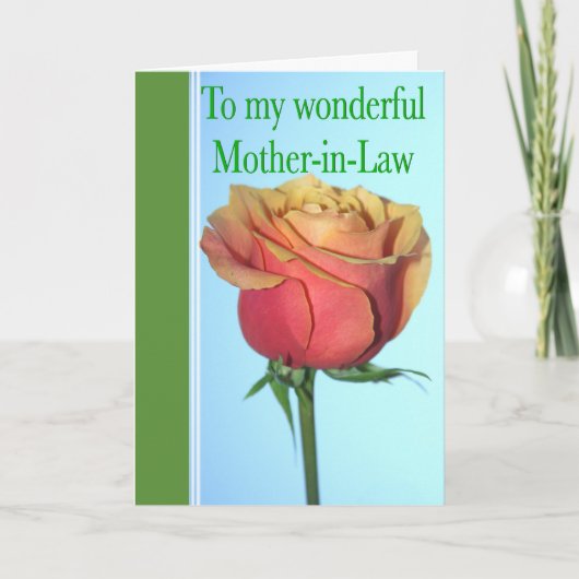schoonmoeder met Roos Wenskaart Kaart (Voorkant)