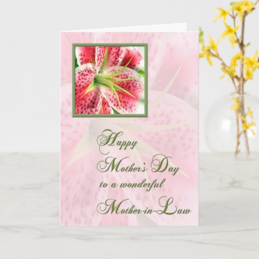 schoonmoeder Moederdag Kaart (Gele Bloem)