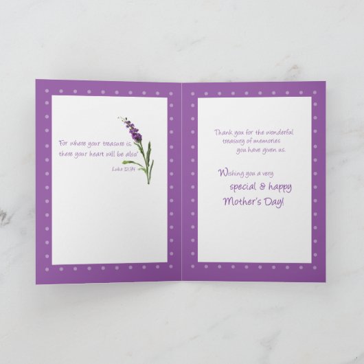 Schoonmoeder, Moederdag, Religieus, Wildflower Kaart (Binnen)