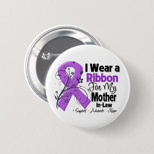 schoonmoeder - Pancreaskankerlint Ronde Button 5,7 Cm (Voorkant /achterkant)