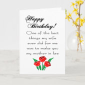 schoonmoeder verjaardag kaart (Gele Bloem)