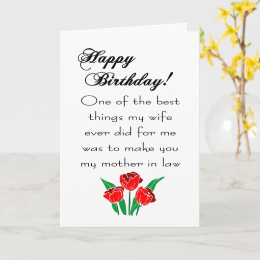 schoonmoeder verjaardag kaart (Gele Bloem)