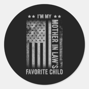 Schoonmoeders favoriete kind grappige mannen vader ronde sticker