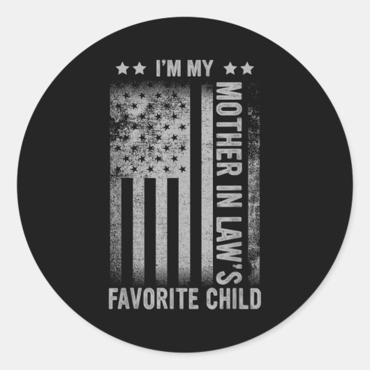 Schoonmoeders favoriete kind grappige mannen vader ronde sticker (Voorkant)