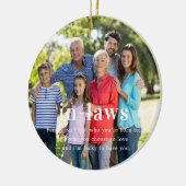 schoonouders | Sentimentele foto KeepSake Kerstmis Keramisch Ornament (Links)