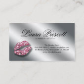 Schoonroze spaarpjes Glitter Tekst Visitekaartje (Achterkant)