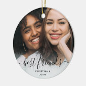 Schoonschrift Beste Vrienden Custom Foto Keramisch Ornament (Links)