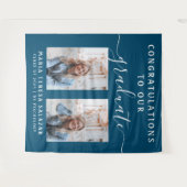 Schoonschrift kalligrafie twee foto afstuderen |Tu Wandkleed (Voorkant (horizontaal))