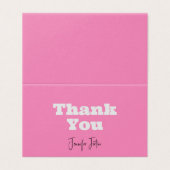 Schoonschrift Naam Elegante Roze Eenvoudige Dankka Kaart (Buitenkant ongevouwen)