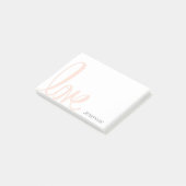 Schoonschrift Roze Liefde Gepersonaliseerde Meisje Post-it® Notes (Schuin)
