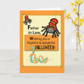schoonvader en hisses Halloween Kaart (Gele Bloem)