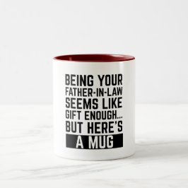 Schoonvader zijn lijkt een cadeau genoeg tweekleurige koffiemok