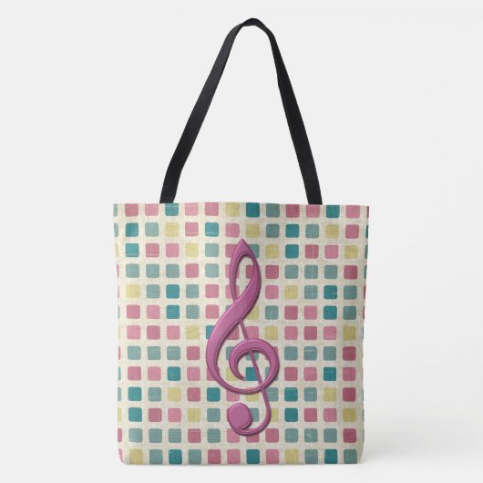 Schoonvormig patroon roze en Blauwgroen Tote Bag (Voorkant)